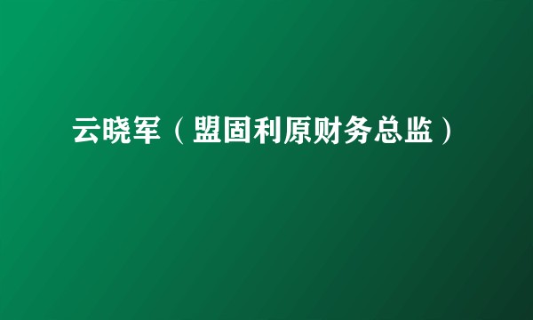 云晓军（盟固利原财务总监）