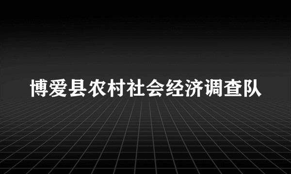 博爱县农村社会经济调查队