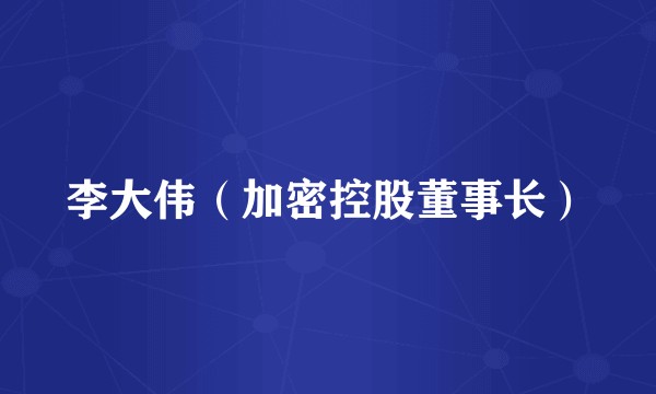 李大伟（加密控股董事长）
