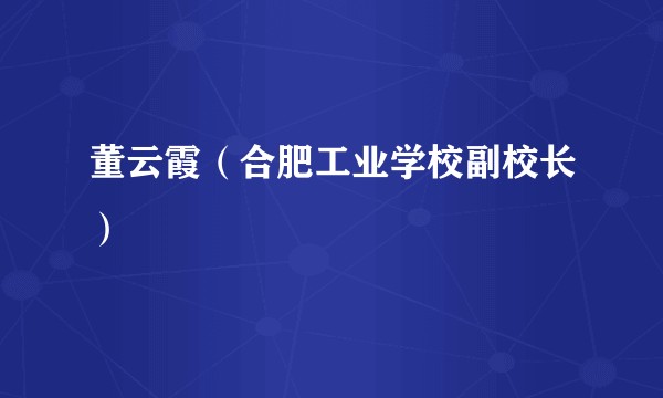董云霞(合肥工业学校副校长)