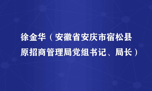 徐金华（安徽省安庆市宿松县原招商管理局党组书记、局长）