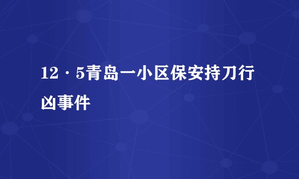 12·5青岛一小区保安持刀行凶事件