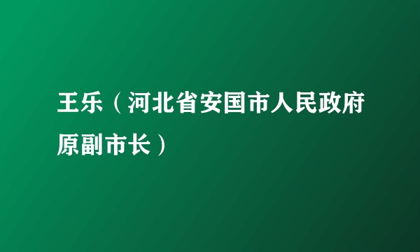 王乐（河北省安国市人民政府原副市长）