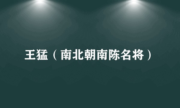 王猛（南北朝南陈名将）