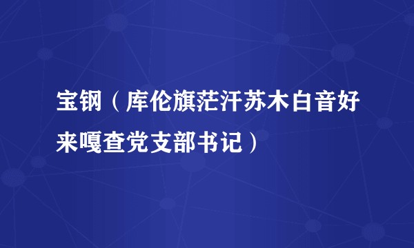 宝钢（库伦旗茫汗苏木白音好来嘎查党支部书记）