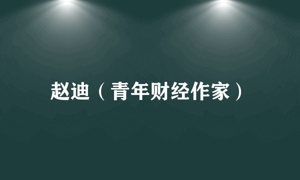 赵迪（青年财经作家）