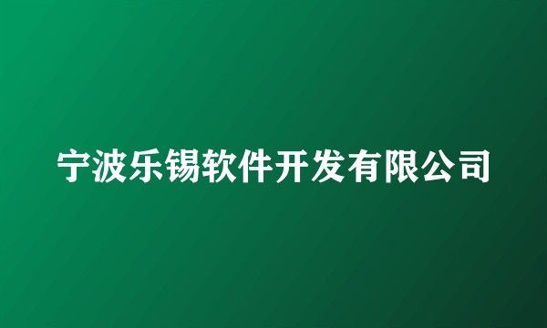宁波乐锡软件开发有限公司