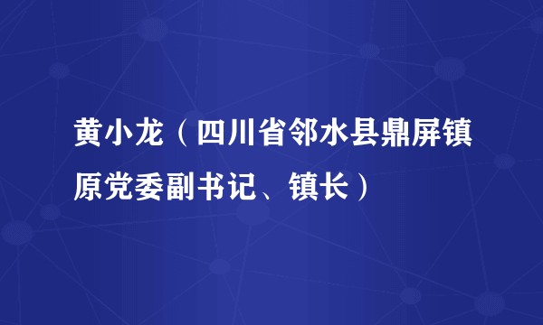 黄小龙（四川省邻水县鼎屏镇原党委副书记、镇长）