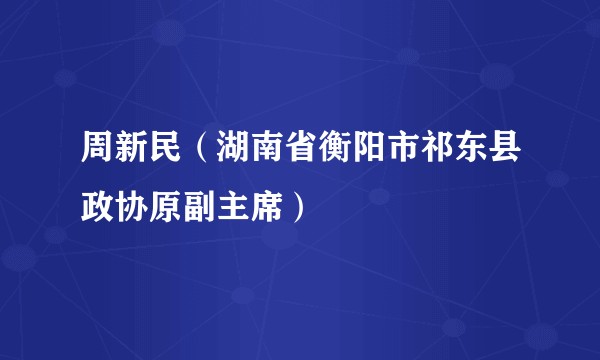 周新民(湖南省衡阳市祁东县政协原副主席)
