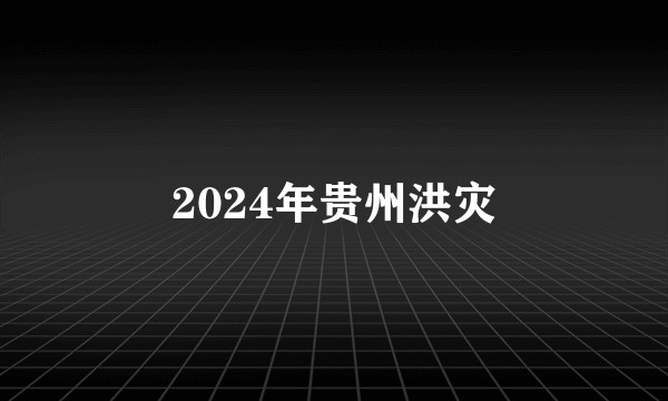 2024年贵州洪灾
