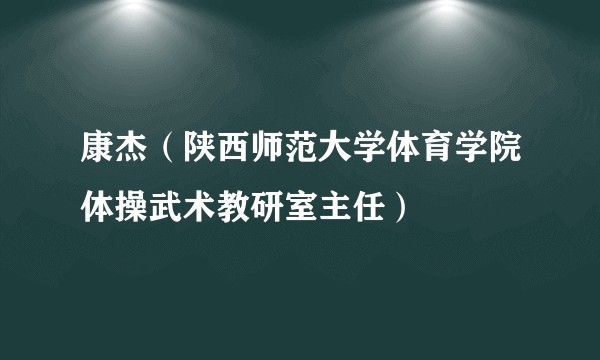 康杰（陕西师范大学体育学院体操武术教研室主任）