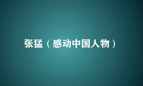 张猛（感动中国人物）