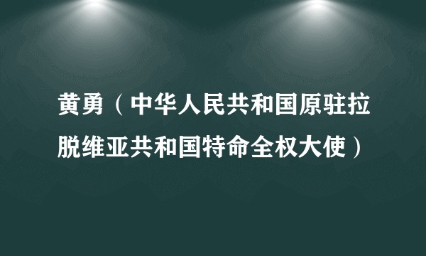 黄勇（中华人民共和国原驻拉脱维亚共和国特命全权大使）