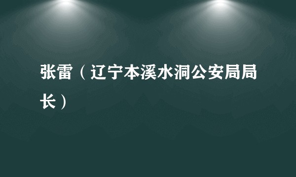张雷（辽宁本溪水洞公安局局长）