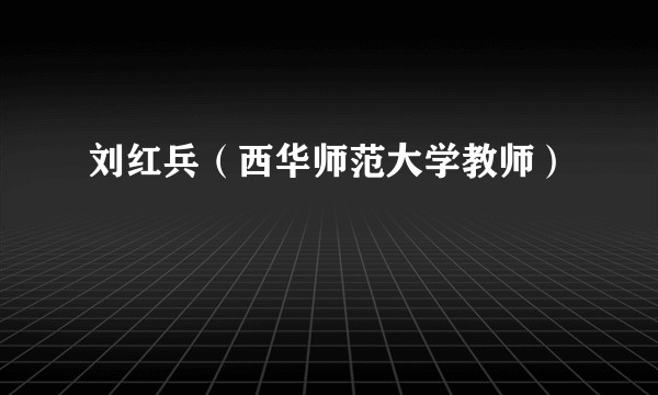 刘红兵（西华师范大学教师）