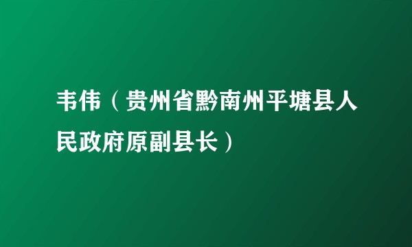韦伟（贵州省黔南州平塘县人民政府原副县长）