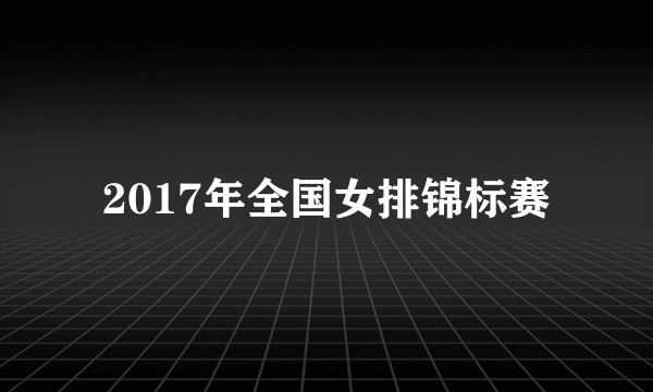 2017年全国女排锦标赛