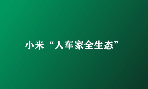 小米“人车家全生态”