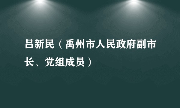 吕新民（禹州市人民政府副市长、党组成员）
