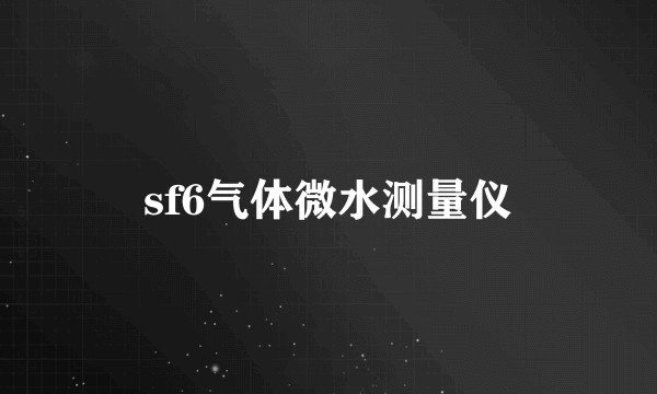 sf6气体微水测量仪