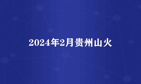 2024年2月贵州山火