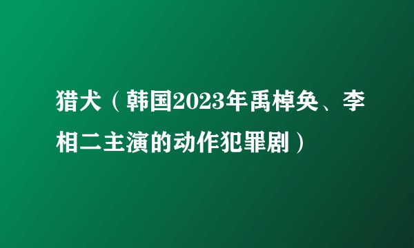 猎犬（韩国2023年禹棹奂、李相二主演的动作犯罪剧）