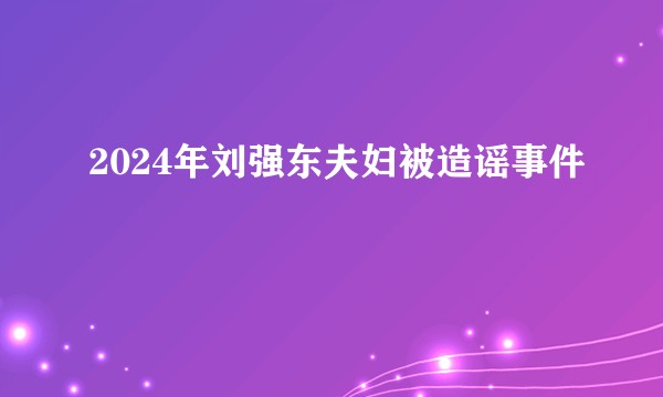 2024年刘强东夫妇被造谣事件