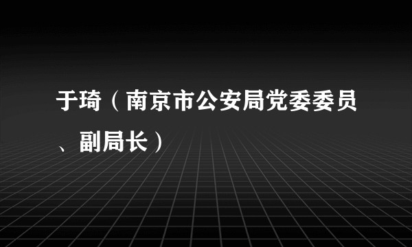 于琦（南京市公安局党委委员、副局长）