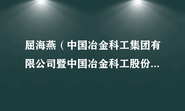 屈海燕(中国冶金科工集团有限公司暨中国冶金科工股份有限公司原工会主席、总部机关党委书记)