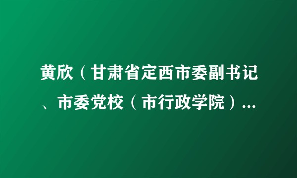 黄欣(甘肃省定西市委副书记、市委党校(市行政学院)校(院)长、市委国安办主任(兼))