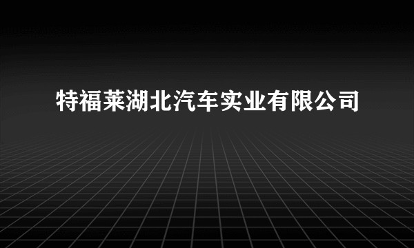 特福莱湖北汽车实业有限公司