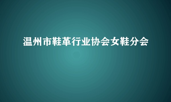 温州市鞋革行业协会女鞋分会