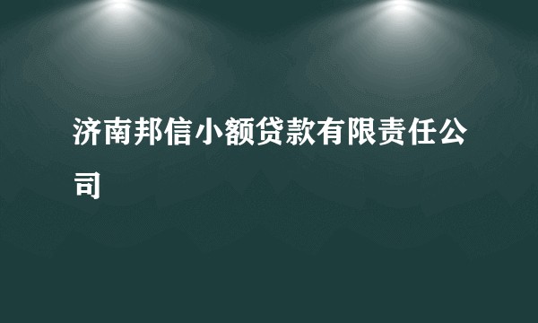 济南邦信小额贷款有限责任公司