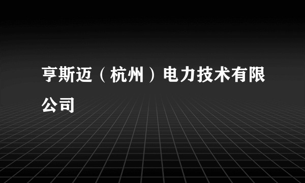 亨斯迈(杭州)电力技术有限公司