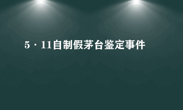 5·11自制假茅台鉴定事件
