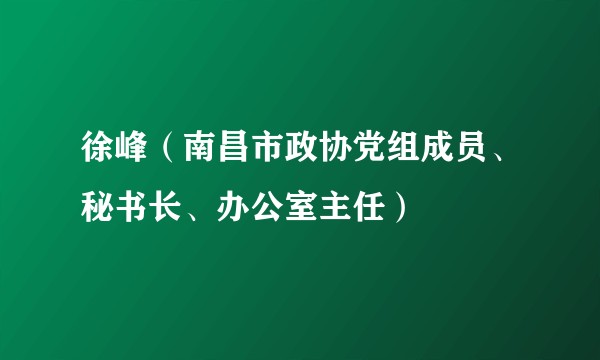 徐峰(南昌市政协党组成员、秘书长、办公室主任)