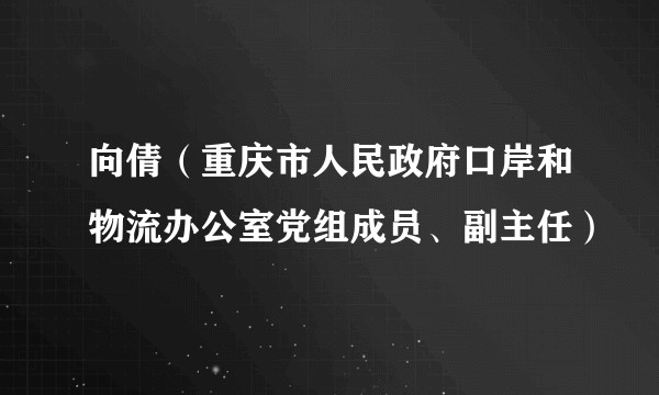 向倩（重庆市人民政府口岸和物流办公室党组成员、副主任）