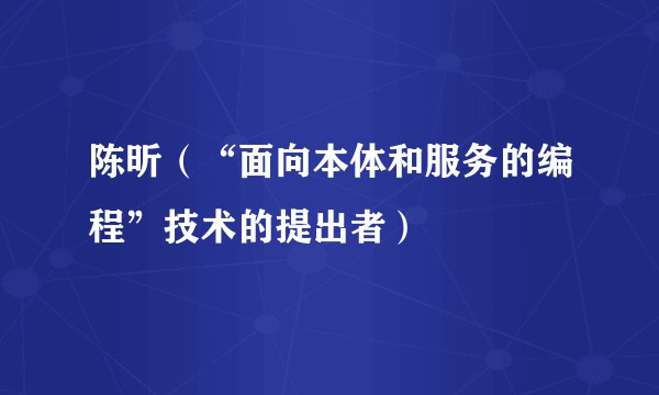 陈昕(“面向本体和服务的编程”技术的提出者)