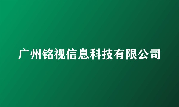 广州铭视信息科技有限公司