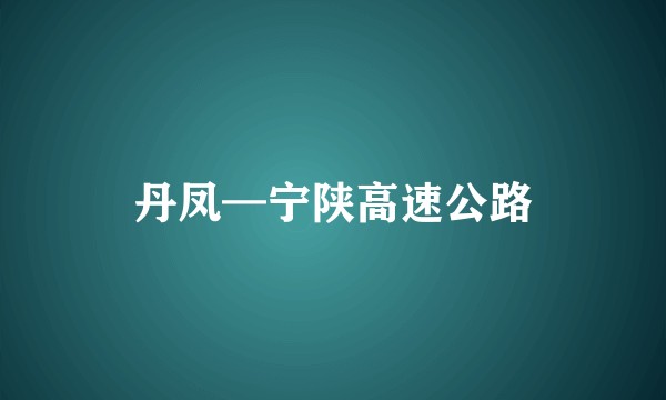 丹凤—宁陕高速公路