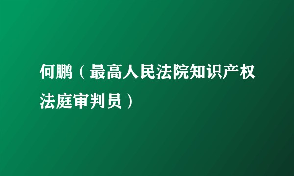 何鹏（最高人民法院知识产权法庭审判员）
