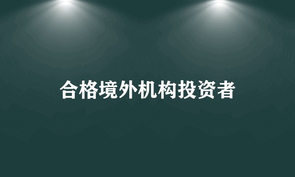 合格境外机构投资者