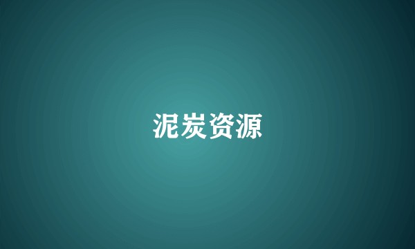 泥炭资源