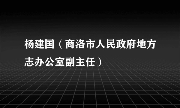 杨建国（商洛市人民政府地方志办公室副主任）