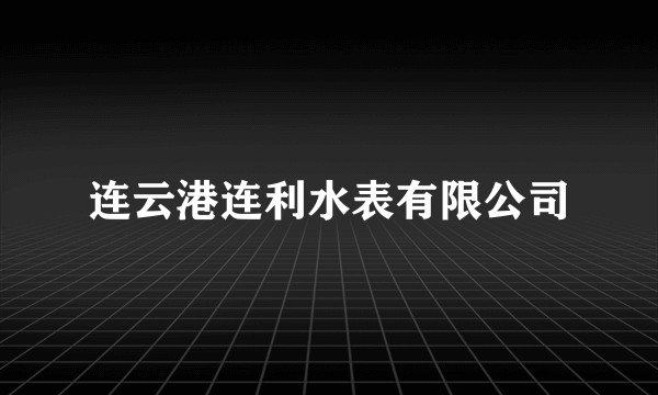 连云港连利水表有限公司