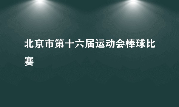 北京市第十六届运动会棒球比赛
