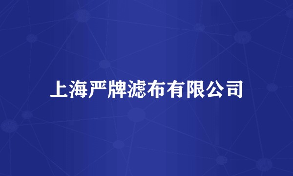 上海严牌滤布有限公司