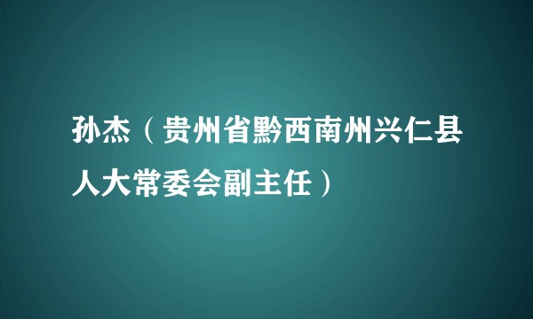 孙杰（贵州省黔西南州兴仁县人大常委会副主任）