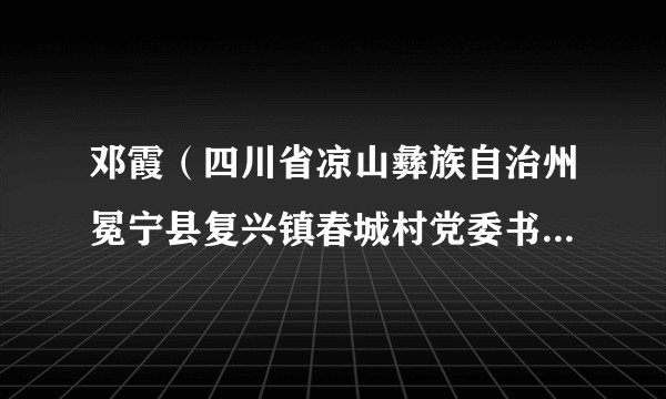邓霞(四川省凉山彝族自治州冕宁县复兴镇春城村党委书记、村民委员会主任)