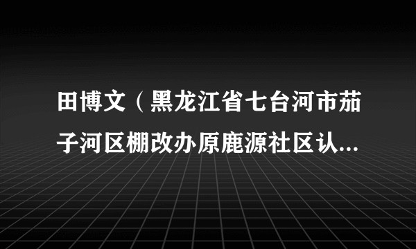 田博文(黑龙江省七台河市茄子河区棚改办原鹿源社区认定组组长)